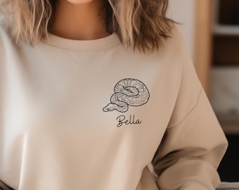 Personalized Pet Sweatshirt, Ball Python, Personalized Pet Shirt, Snake Lover, Gift For Reptile Lover, Custom Pet Sweatshirt