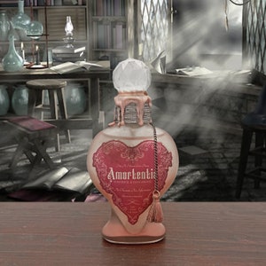 Love Potion Magic Apothecary Herbology Glass Bottle Prop