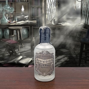 Invisibility Potion Magic Apothecary Herbology Glass Bottle Prop