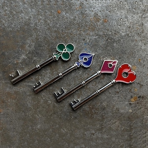 Resident Evil 2 Racoon Police Department Keys - Heart, Spade, Club & Diamond