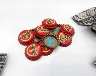 10x Sunset Sarsaparilla Root Beer Bottle Caps