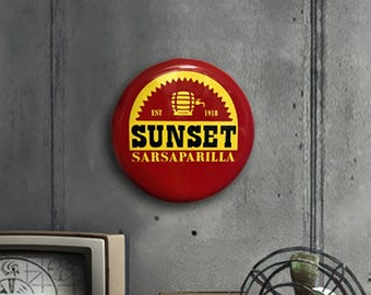 Sunset Sarsaparilla Bottle Cap Wall Hanging Display Art
