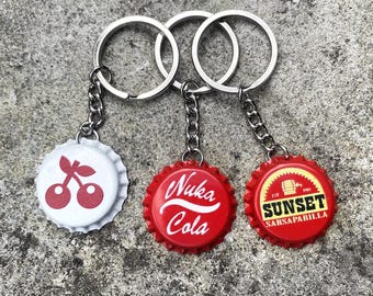 Cola Sunset Sarsaparilla Cherry Bottle Cap Keyring