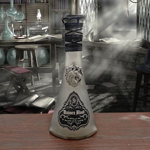Unicorn Blood Potion Magic Apothecary Herbology Glass Bottle Prop