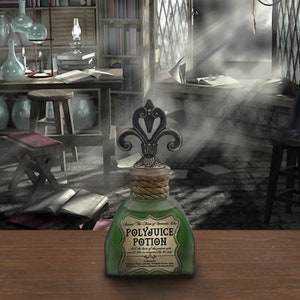 Transformation Potion Magic Apothecary Herbology Glass Bottle Prop