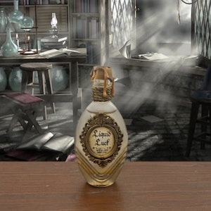 Liquid Luck Potion Magic Apothecary Herbology Glass Bottle Prop