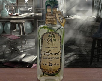 Gillyweed Potion Magic Apothecary Herbology Glass Bottle Prop