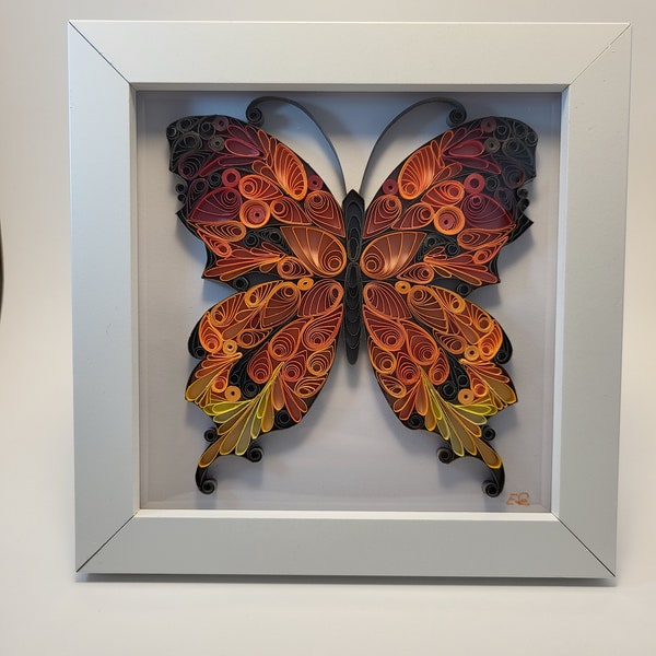 Orange quilling butterfly