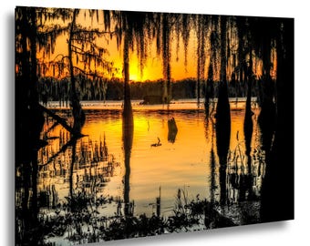 Louisiana Swamp Sunset Canvas Print: Henderson, Louisiana Wall Art