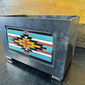 Metal Planter / Steel Planter with Custom Tile