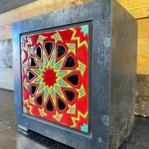 Metal Planter / Steel Planter with Custom Tile