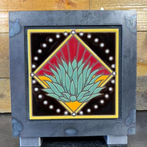 Metal Planter / Steel Planter with Custom Tile