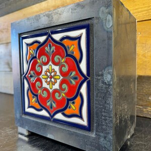 Metal Planter / Steel Planter with Custom Tile