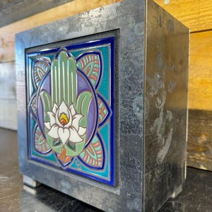Metal Planter / Steel Planter with Custom Tile
