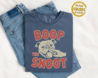 Bulldog "Boop The Snoot" Comfort Colors® Shirt, Bulldog Mom, Bulldog Dad, Bulldog Dog Gifts, Gift for Pet Lovers, Fun Bulldog Tee Shirt