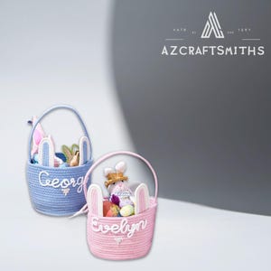 Personalisierter Babykorb für Babyparty, kundenspezifischer Osterhasenkorb für Jungen und Mädchen