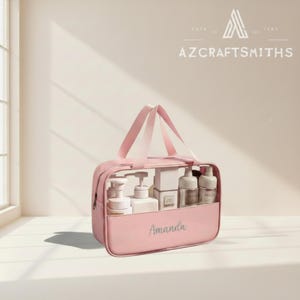 Personalized Glitter Letter Cosmetic Bag: Waterproof PU Leather Travel Toiletry Bag