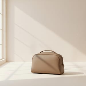 Personalized Leather Makeup Bag: Custom Initials, Elegant Travel Pouch