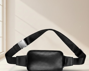 Leather Waist Fanny Pack: Travel Crossbody Belt Bag