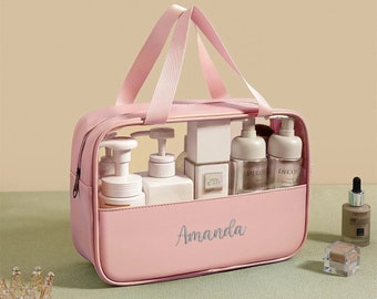 Personalized Cosmetics Toiletry Bag ,Makeup Bag, Large Capacity Waterproof Travel Cosmetic Bag ,PU Leather