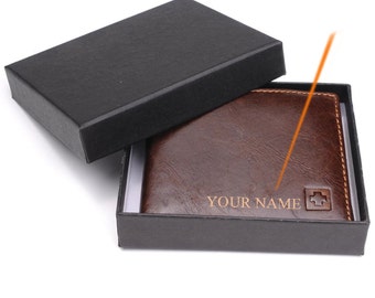 Personalised Wallet For Him, Engraved Wallet, Gift For Boyfriend, Mens Wallet, Groomsman Gift, Christmas Gift for Him