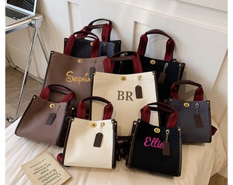 Personalized Canvas Tote Bag , Custom Hand Bag, Women's Handbag for Bridesmaid.