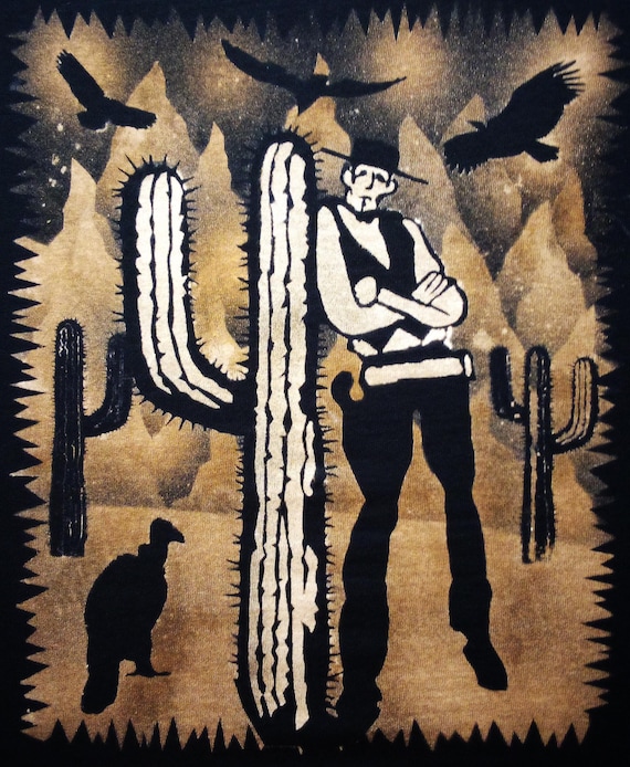 Wild Wild West 1965 hand bleach painted art shirt