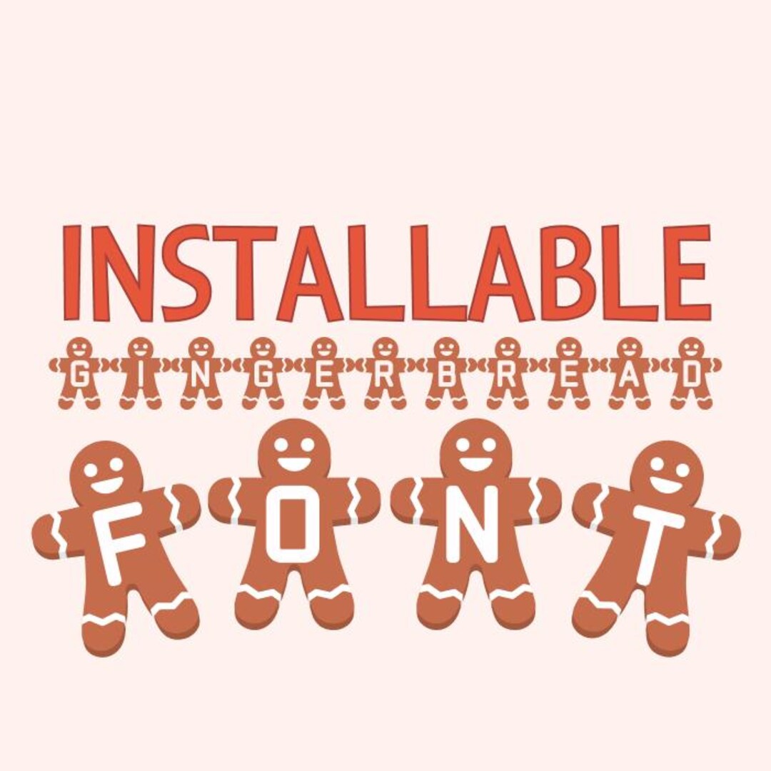 Gingerbread Font OTF SVG PNG | Alphabet Doodle Letters | Installable ...