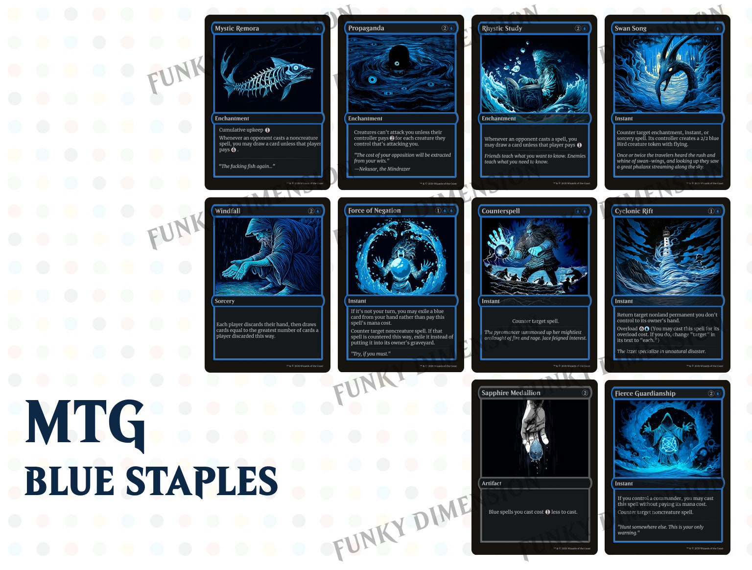 MTG Proxies Printable Magic Cards Package: Blue Pack Alternate Art - Etsy