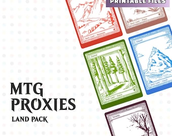 MTG Land Proxies - Alternative Kunst - Druckbare Zauberkarten Paket: Basic Lands Minimal