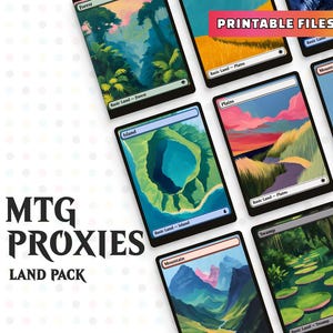 MTG Land Proxies - Arte alternativo - Paquete de cartas mágicas imprimibles: Bright Painting Lands