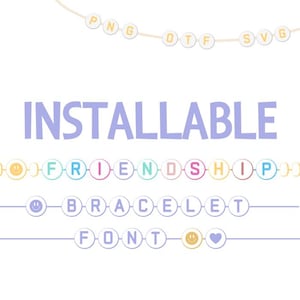 Freundschaft Perlenarmband Schrift PNG OTF SVG, Sequin Alphabet Doodle Buchstaben, Doodle Font, Alphabet, Buchstabenperlen, Freundschaftsarmband
