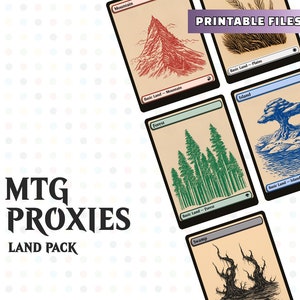 Paquet de cartes magiques imprimables MTG Land Proxies - Art alternatif - : Basic Lands Minimal