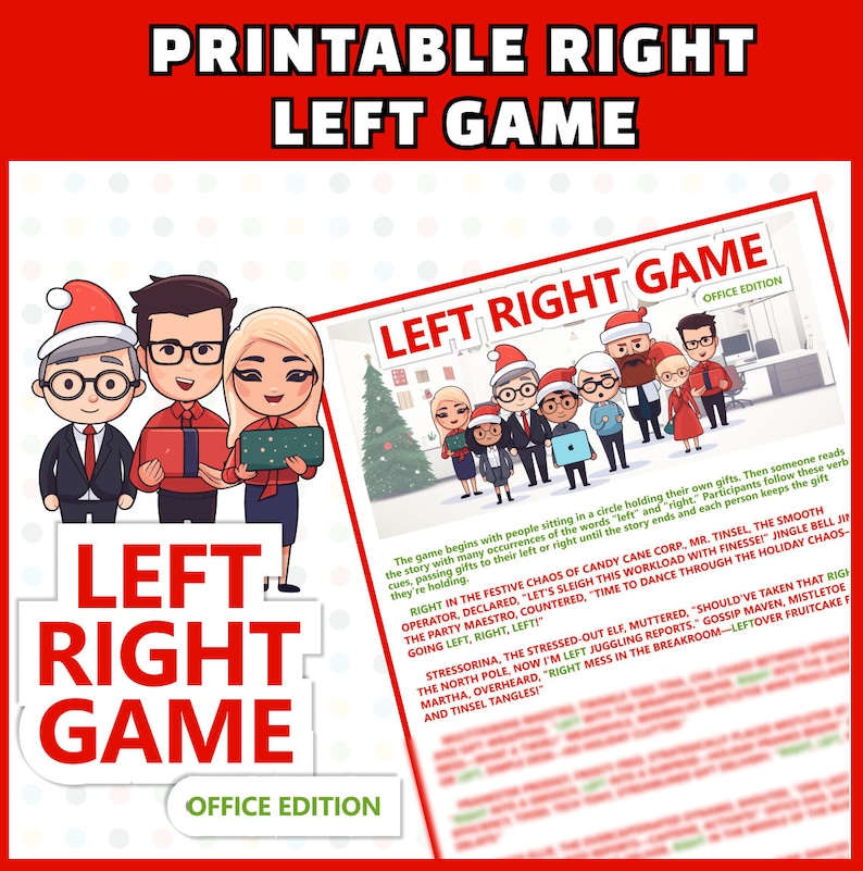 Christmas Left Right Game for Office Christmas Game, Team Building