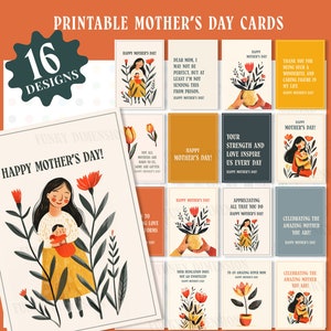 Cartes imprimables pour la fête des mères pour collègues, amis et famille : remerciements, source d'inspiration, mamans, fête des mères internationale, drôle