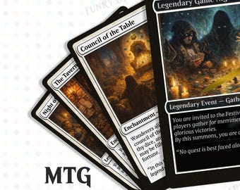 MTG Game Night Einladungskarten Set - Gathering Summon Your Party Fantasy Gamer einladen Printable Digital Download Brettspiel NERD Geek