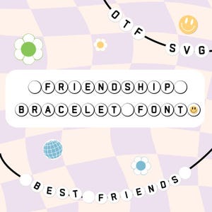 Pulsera de cuentas de la amistad Fuente OTF SVG, Letras de garabatos del alfabeto de lentejuelas, Fuente de garabatos, Alfabeto, Cuentas de letras, Pulsera de la amistad, Pegatinas