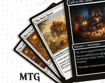 MTG Geburtstagseinladungskarten-Set Beschwören Sie Ihre Party Fantasy Tabletop Gathering Printable Digitale Einladung Brettspiel Nerd Geek Feier