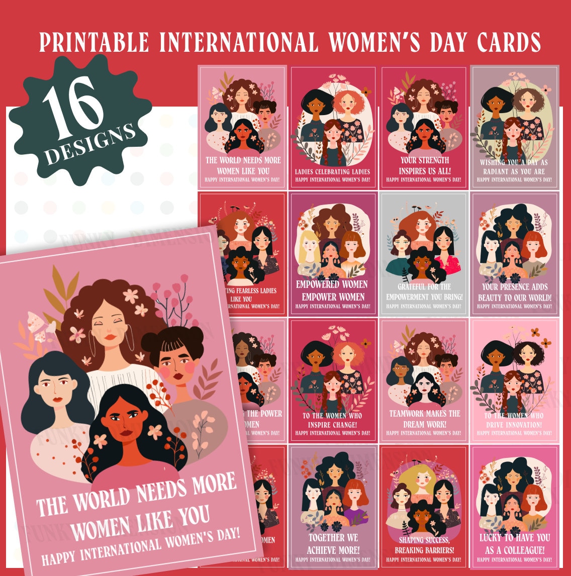 International Women's Day Greeting Card Printable the World Needs