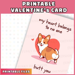 Corgi Valentine's Card, Corgi Love, biglietto d'amore kawaii con giochi di parole, biglietto con giochi di parole divertente, biglietto con giochi di parole, Corgi Mom, biglietto, San Valentino Corgi fatto a mano