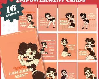 Ausdruckbare Vintage-Karten zur Wertschätzung von Frauen | Ermutigung und Inspiration für Frauen, 8. März, feministische Mutter: Ich bin ein reicher Mann