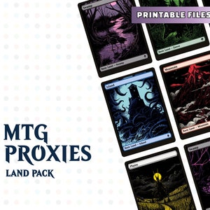 MTG Land Proxies - Arte alternativo - Paquete de cartas mágicas imprimibles: Arte oscuro de tierras básicas