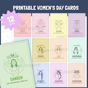 Internationaler Frauentag Karten für Sternzeichen Mädchen Damen Frauen Freunde Familie Empowerment Karte Ermutigung, Inspirational, 8 März feministisch