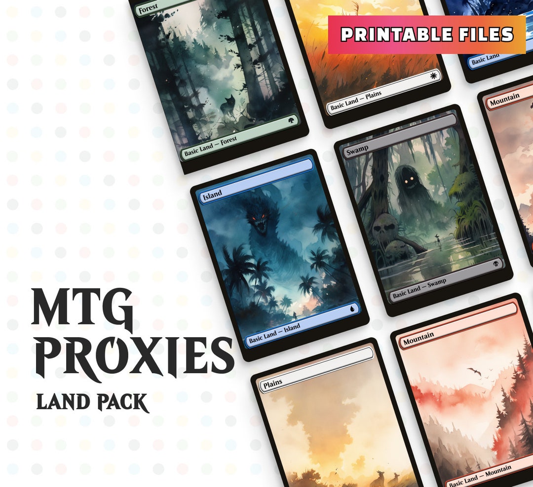 MTG Land Proxies Alternate Art Printable Magic Cards Package Basic