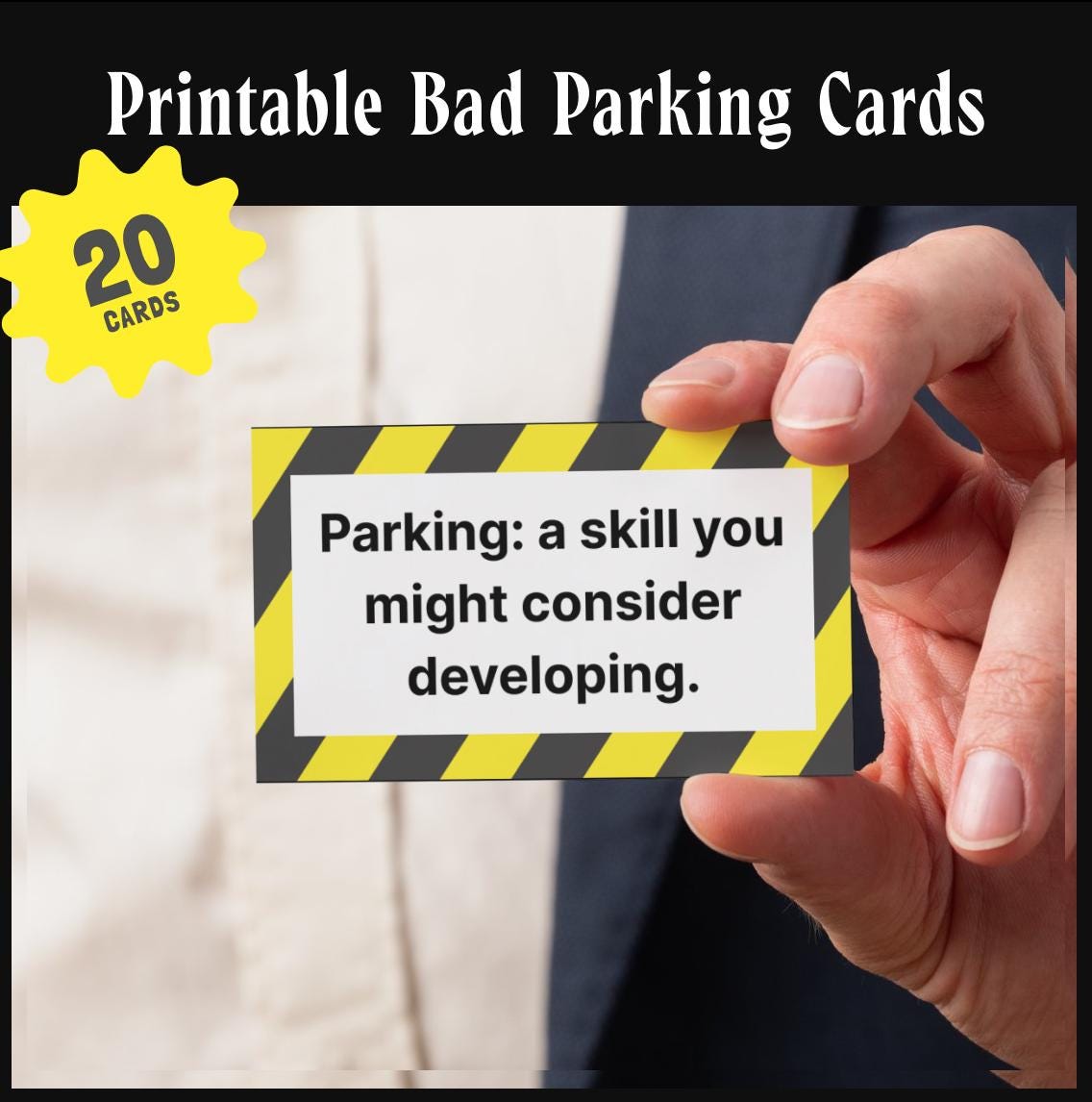 Printable Bad Parking Cards, Funny Fake Parking Ticket, You Park Like ...