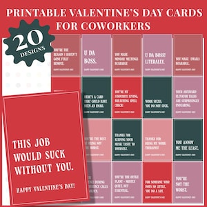 20 druckbare Valentinstagskarten für Kollegen | print at home Geschenkanhänger sarkastisch | Lustige Valentinstagskarten | Kollegen Last Minute Geschenk