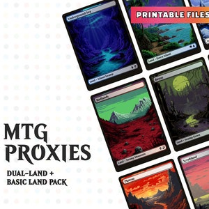 MTG DUAL-LANDS - Arte alternativo - Paquete de cartas Magic imprimibles: Colección Dual-Lands + Lands 90's