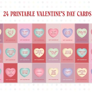 24 Printable Valentines Day Cards for Coworkers | Conversation Hearts ...