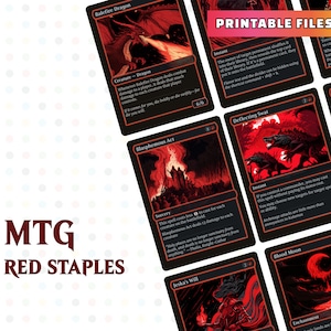 MTG Proxies - Paquete de cartas mágicas imprimibles: paquete rojo - Arte alternativo