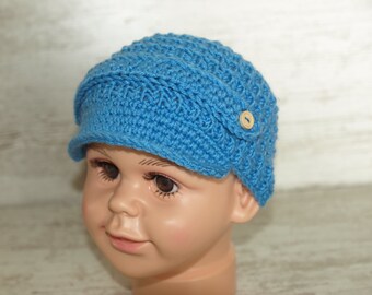 Headband with peak knitted ear warmers boys children KU 42 cm to approx. 7 months